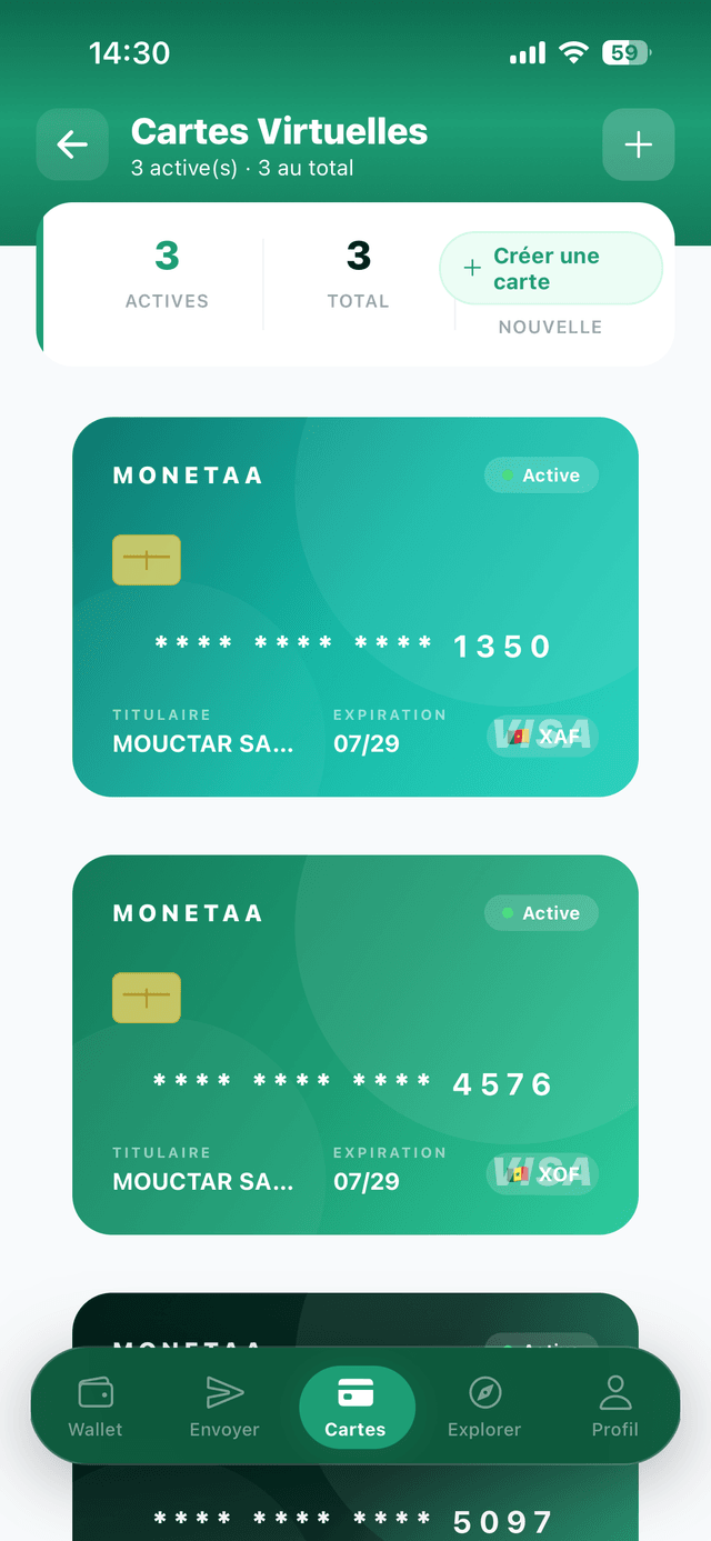 Cartes virtuelles