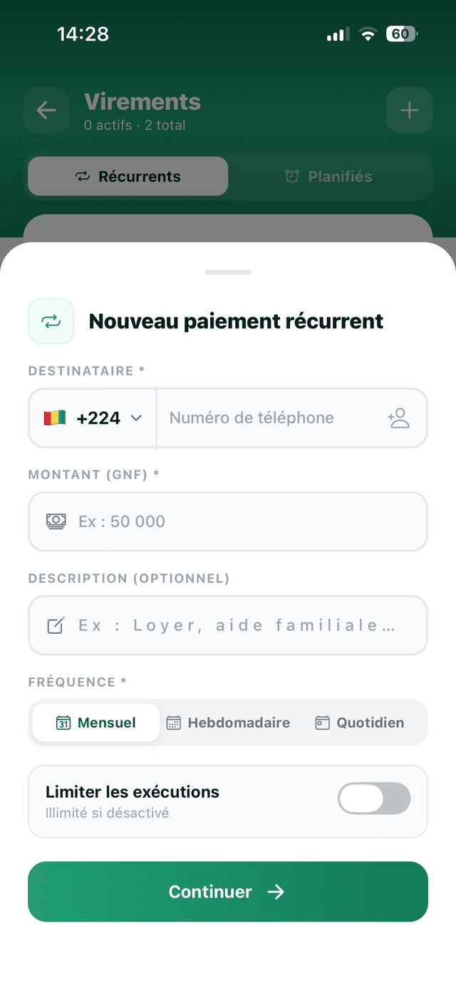 Paiements récurrents